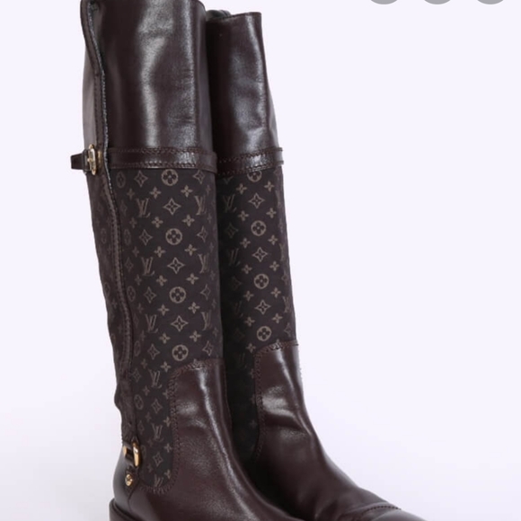 Louis Vuitton monogram mini lin riding boots - Picture 9 of 11